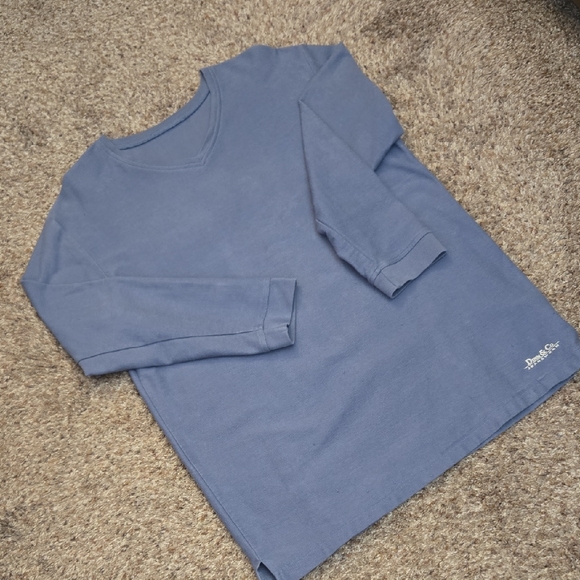 Denim&Co Tops - Denim&Co Long Sleeve Tunic in Soft Blue